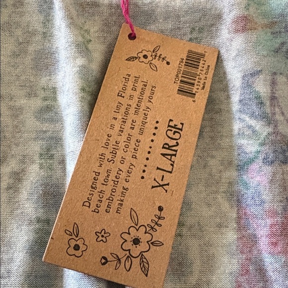 NATURAL LIFE Devon Buttersoft Colorful Patchwork Short Sleeve Top NWT XL - Picture 6 of 6